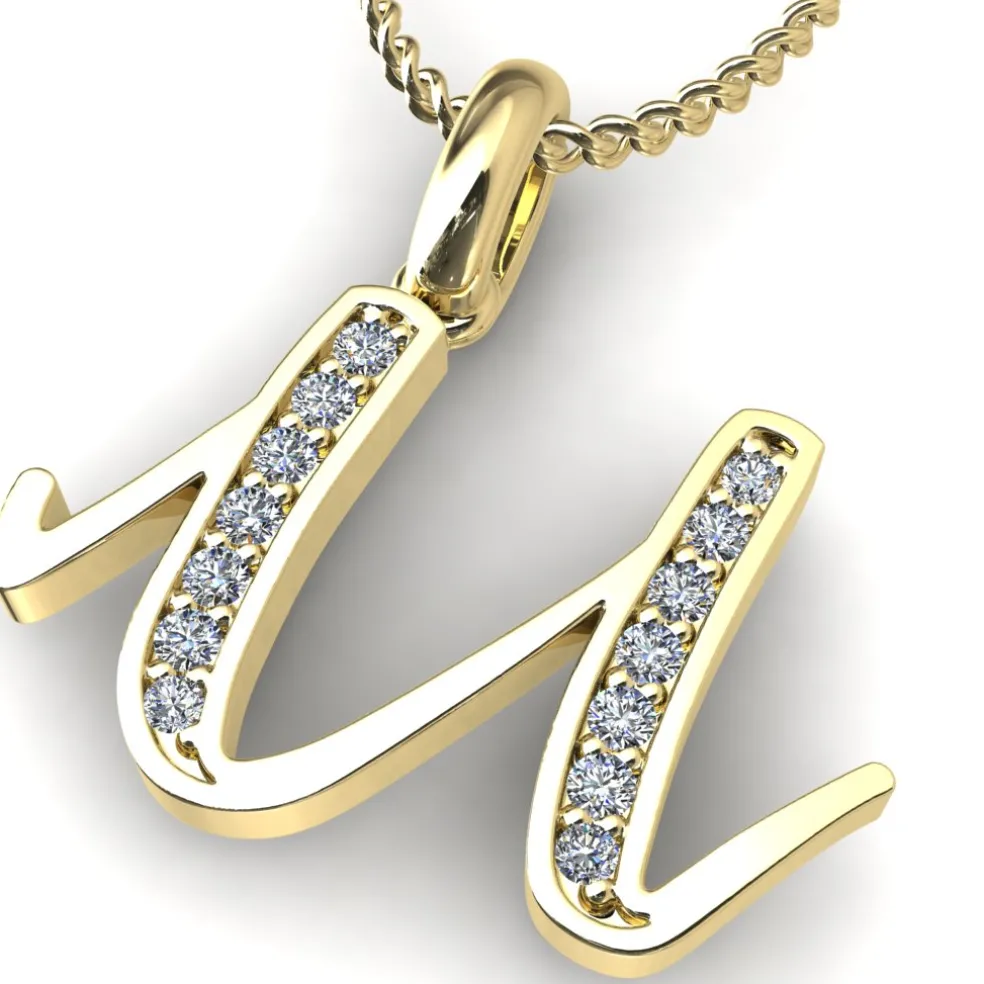 Diamond Initial Pendants