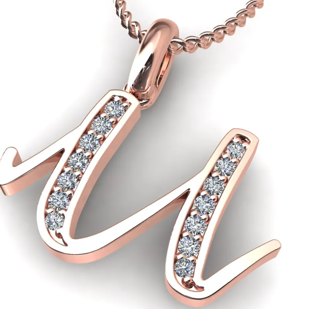 Diamond Initial Pendants