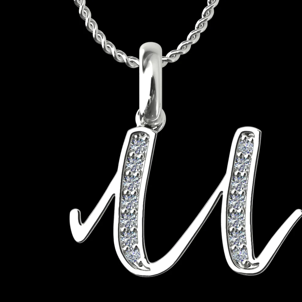 Diamond Initial Pendants