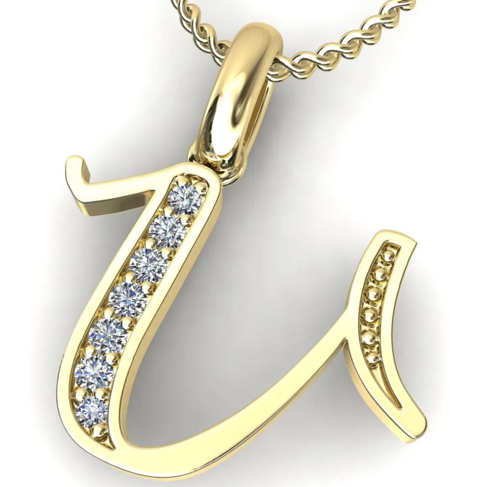 Diamond Initial Pendants