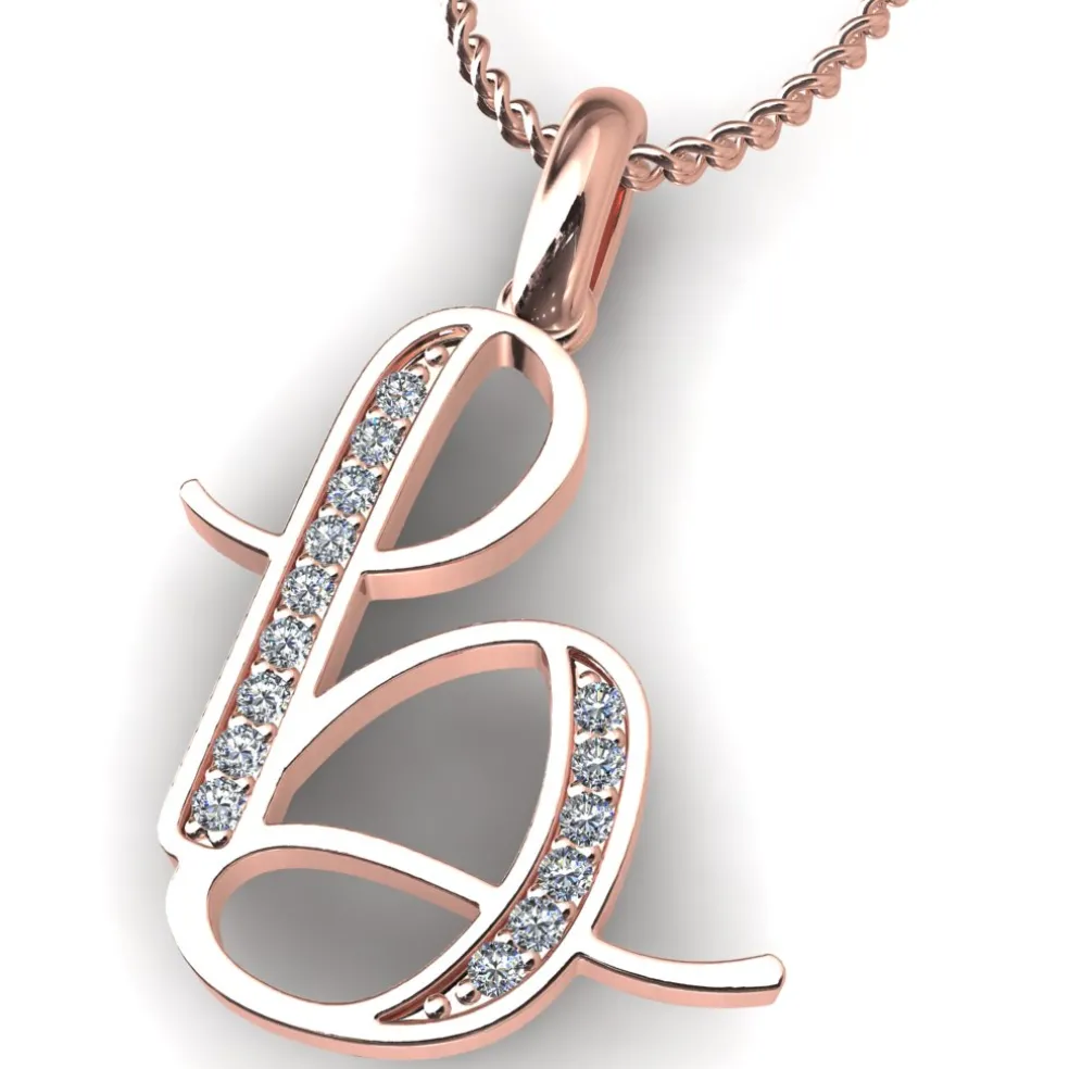 Diamond Initial Pendants
