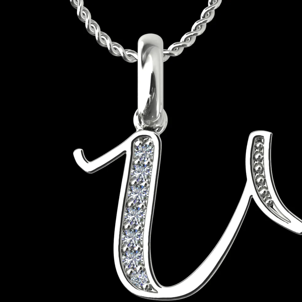 Diamond Initial Pendants