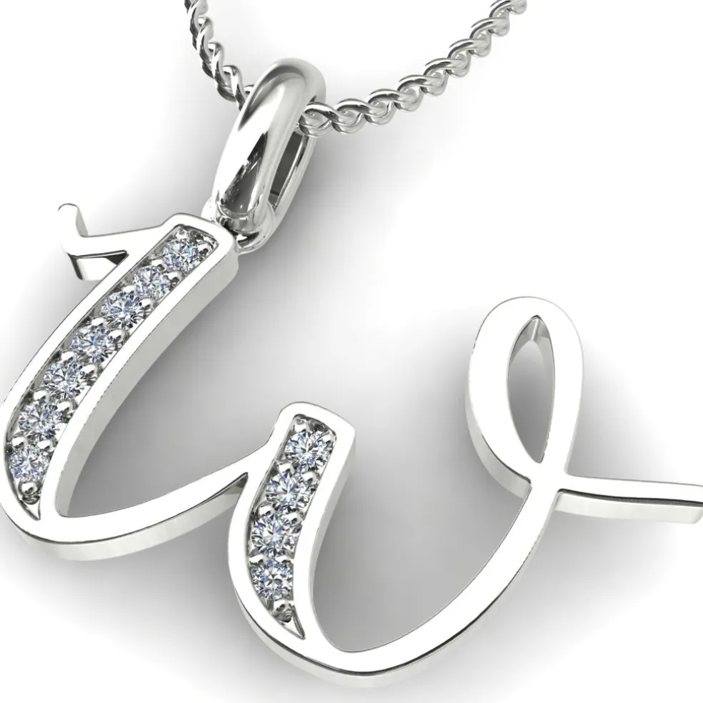 Diamond Initial Pendants