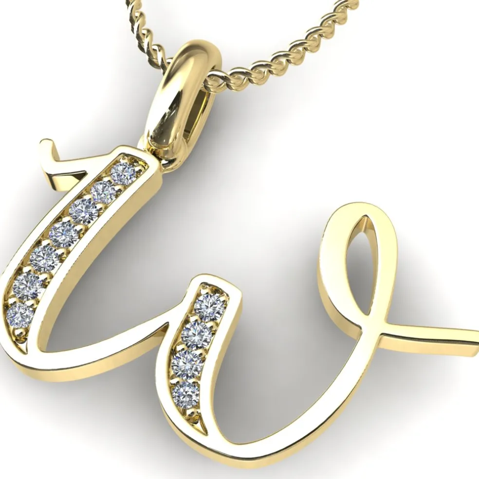 Diamond Initial Pendants