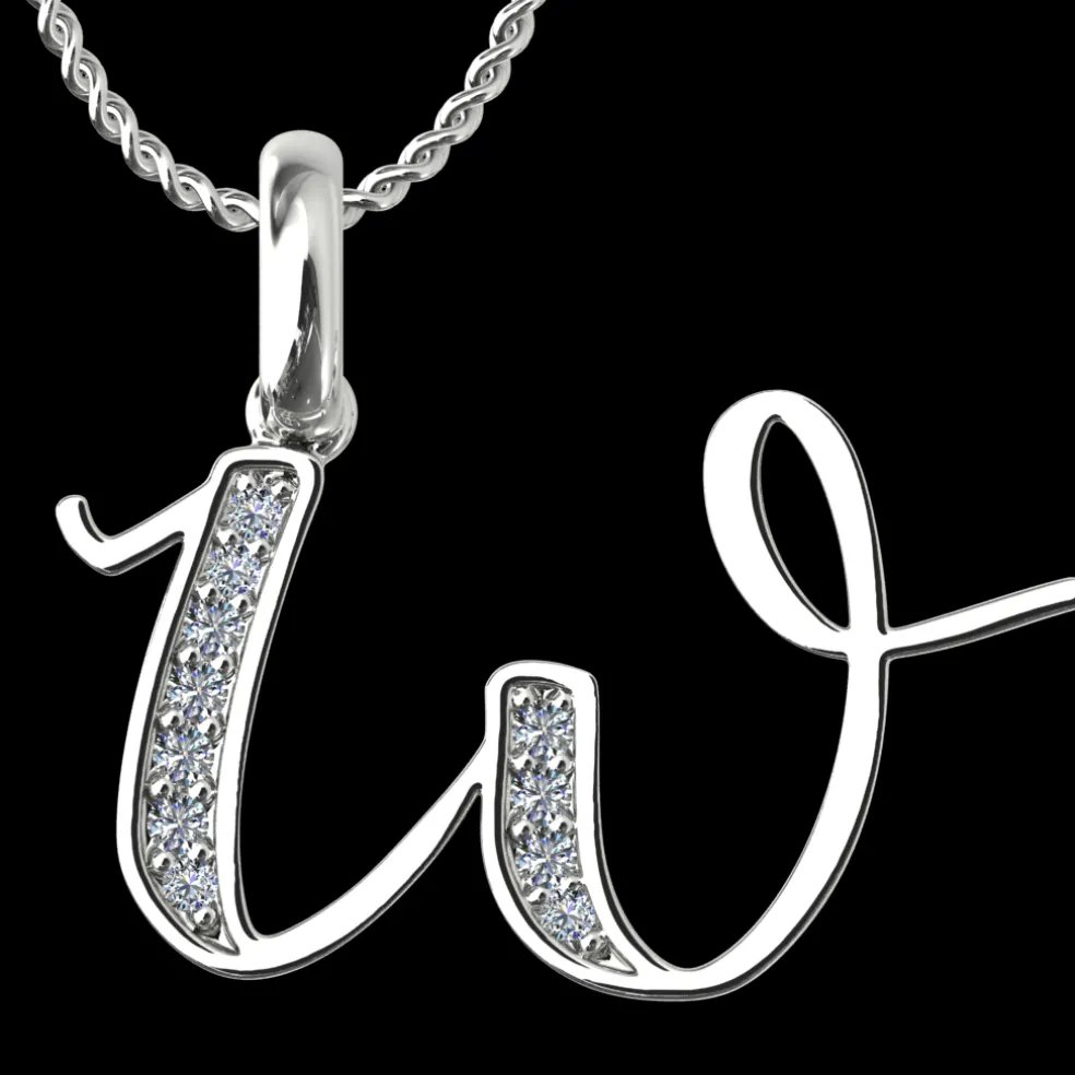 Diamond Initial Pendants