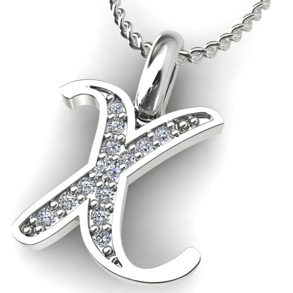 Diamond Initial Pendants