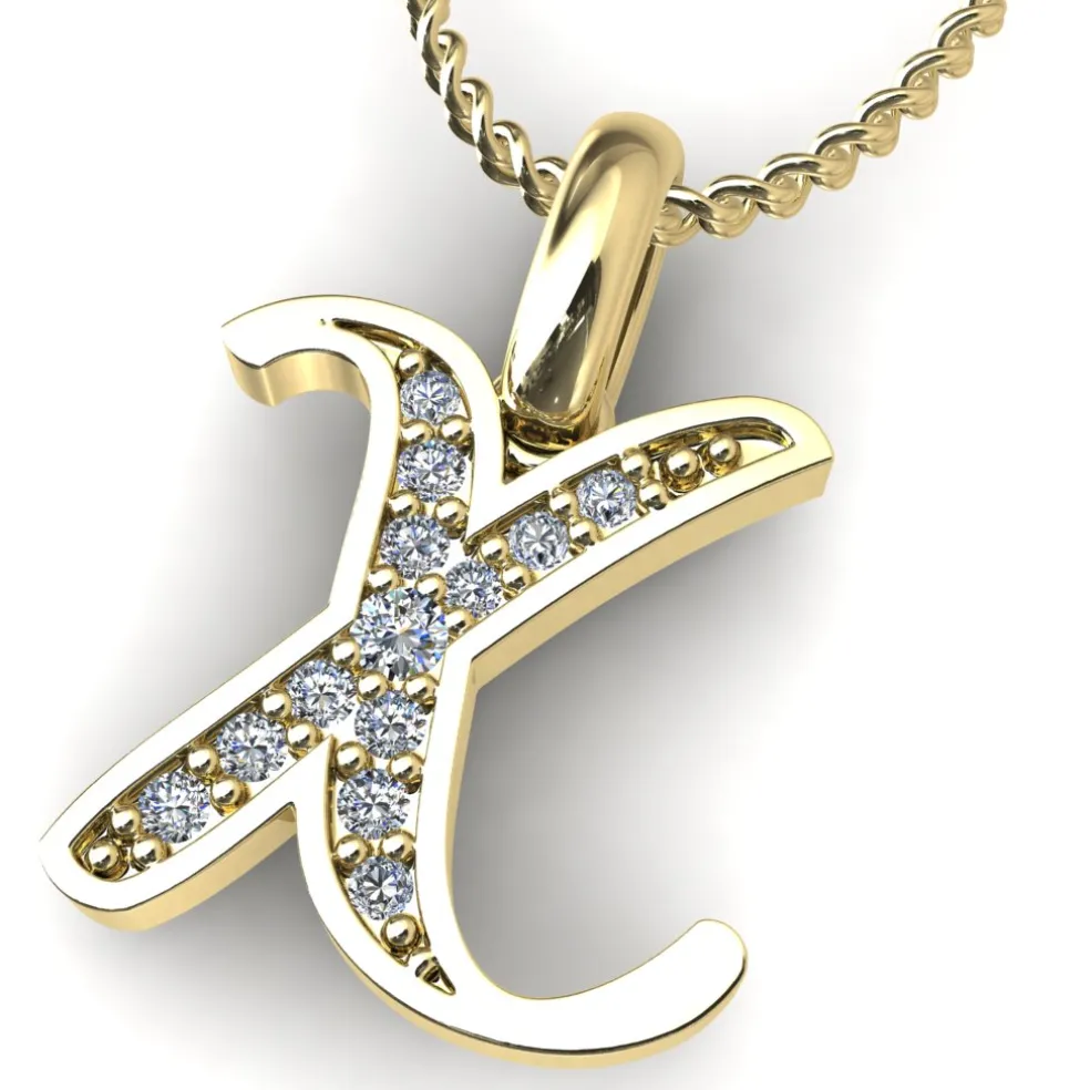 Diamond Initial Pendants