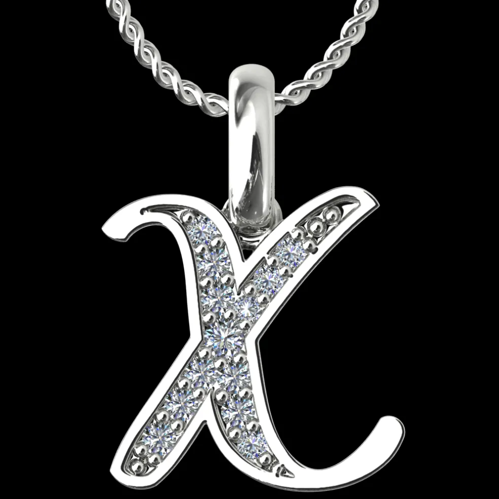 Diamond Initial Pendants