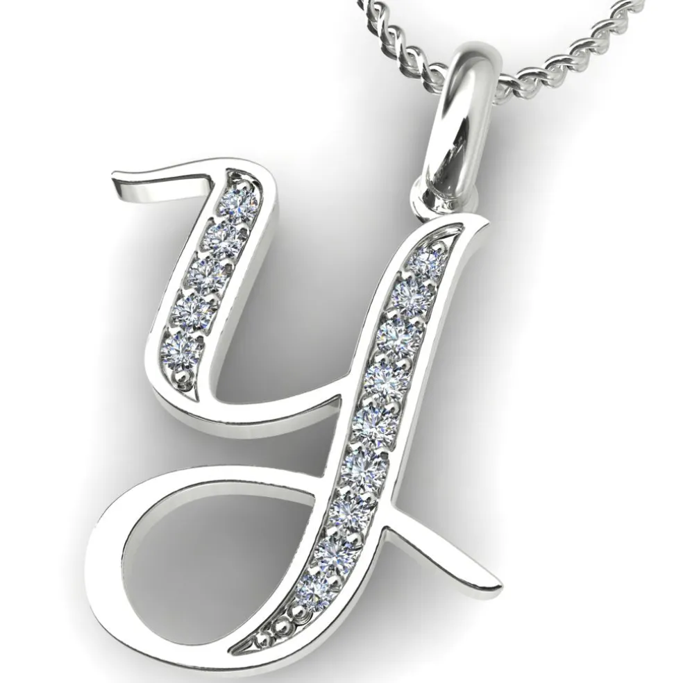 Diamond Initial Pendants