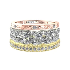 3 Stackable Diamond Rings