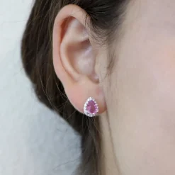 The Pear Shape Pink Sapphire Earrings